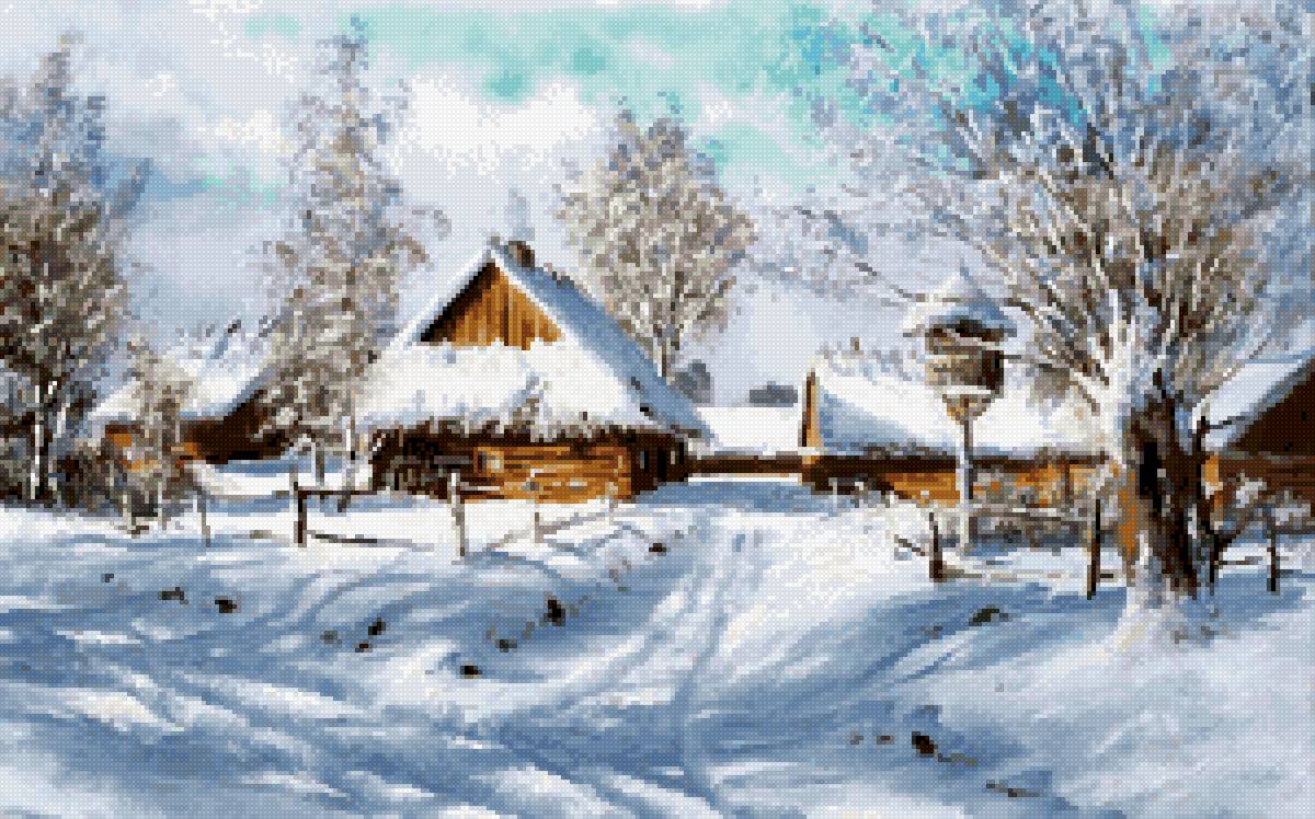 зима в деревне - предпросмотр
