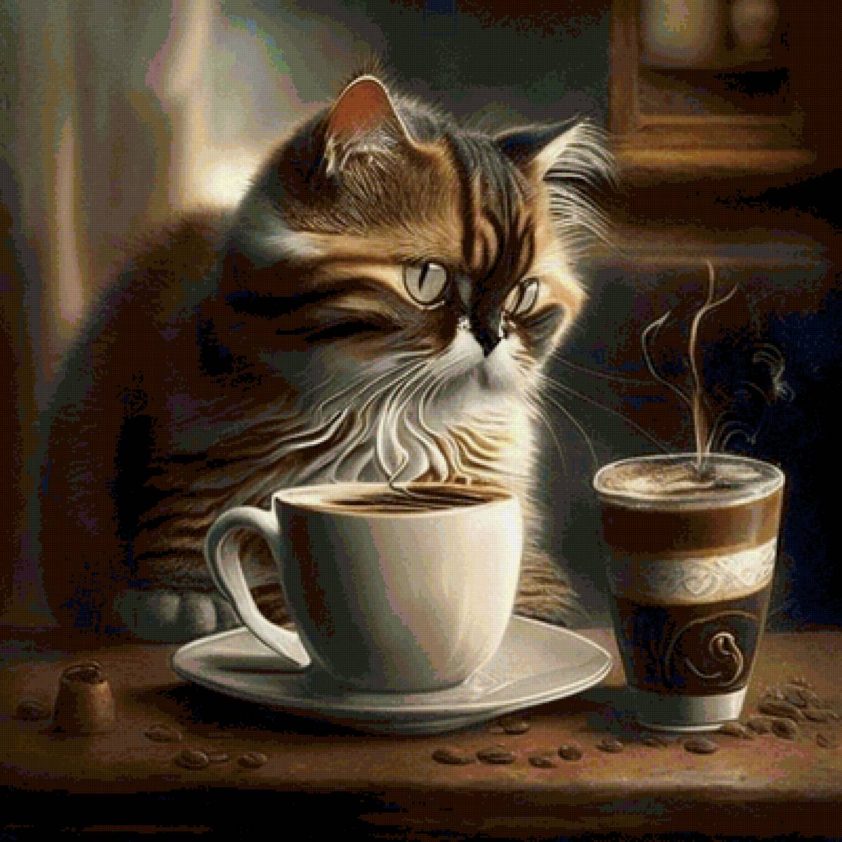 Магия кофе и для кота тоже - кот - предпросмотр