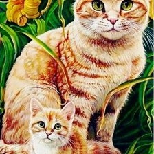 Схема вышивки «кошки»