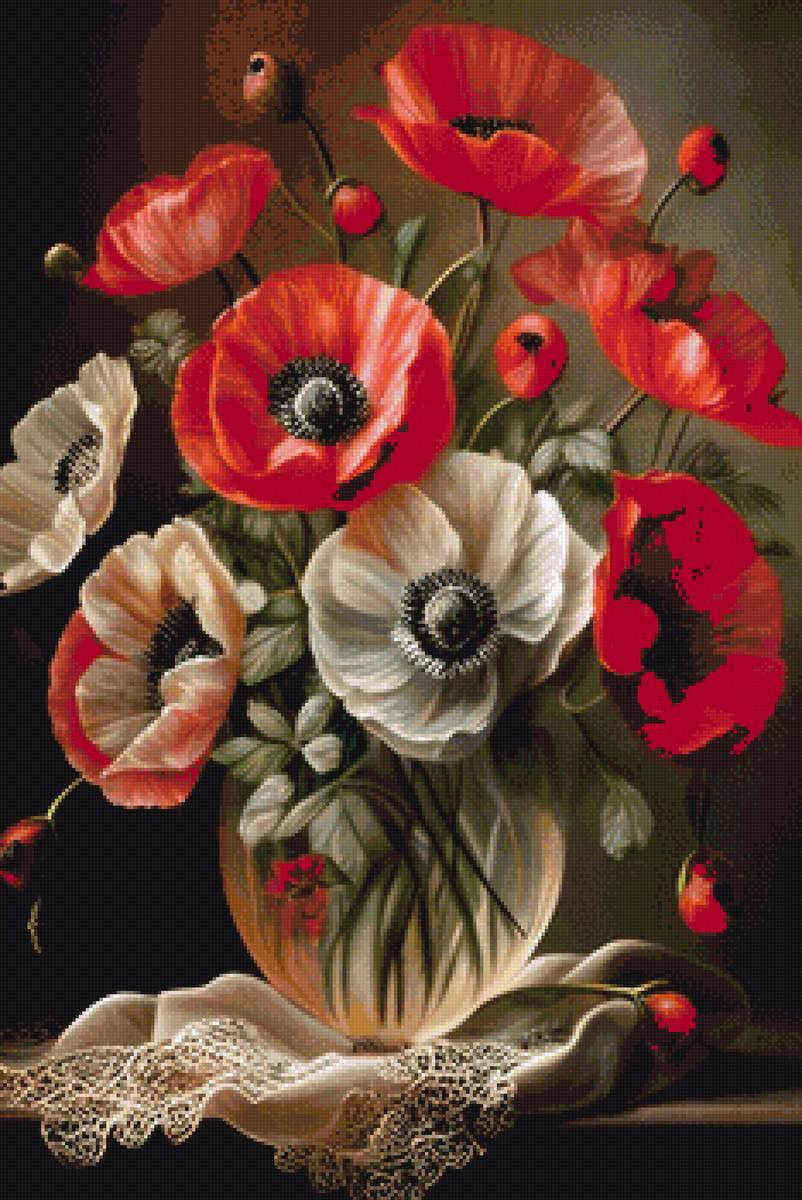 Букет маков - цветы, маки, букет - предпросмотр