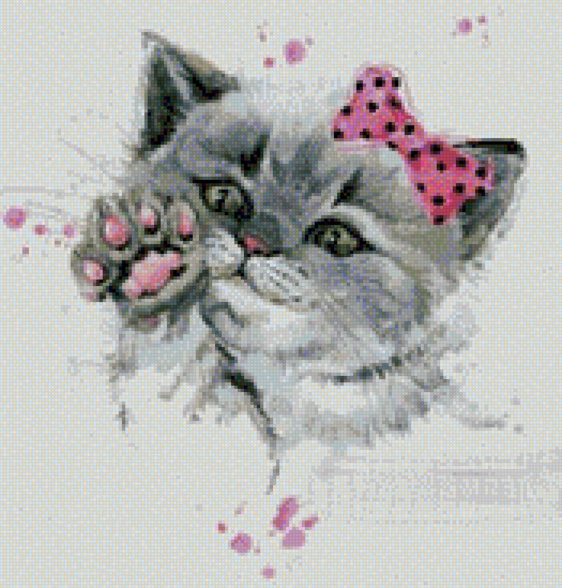 Gatita con lazo rosa - предпросмотр