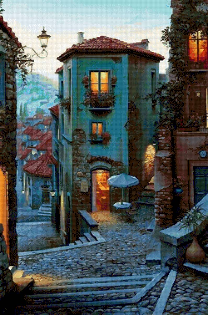 Утро в городе - улочка, утро, город, европа, дом - предпросмотр