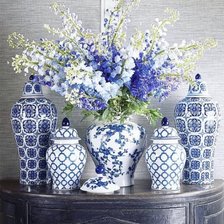 Схема вышивки «Букет в синей вазе»