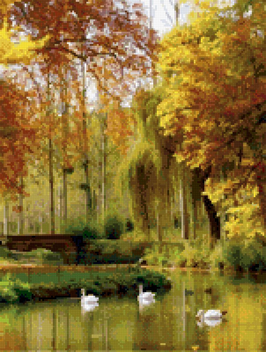 Лебеди осень - предпросмотр