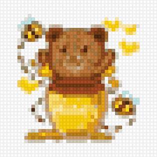 Мишка с мёдом - маленькая вышивка, мишка - предпросмотр