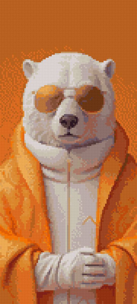 Медведь - интерьер, медведь, оранжевый, лето - предпросмотр