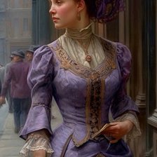 Схема вышивки «Дама»