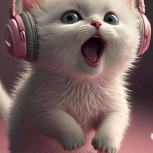 Gato con auriculares