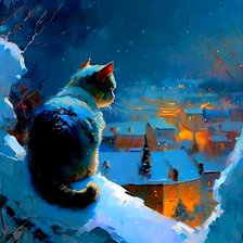 Кот и зима