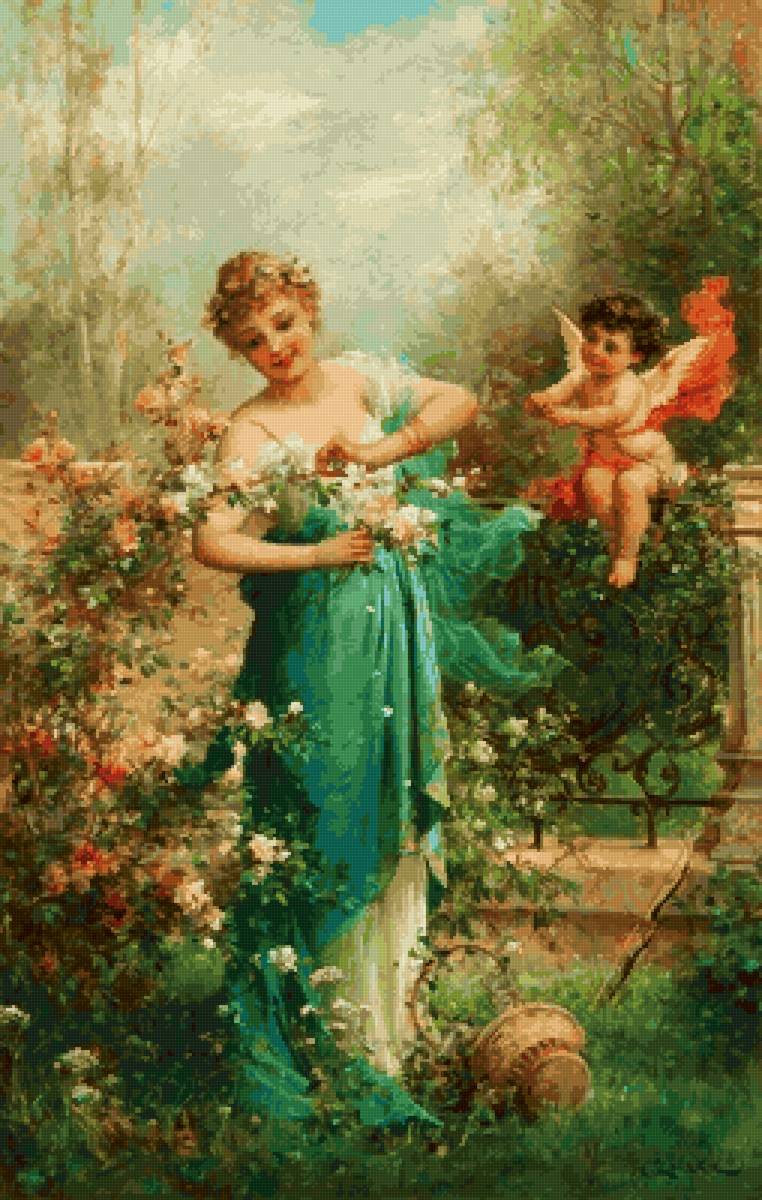 Девушка в саду. - предпросмотр