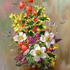 Схема вышивки «букет с физалисом»