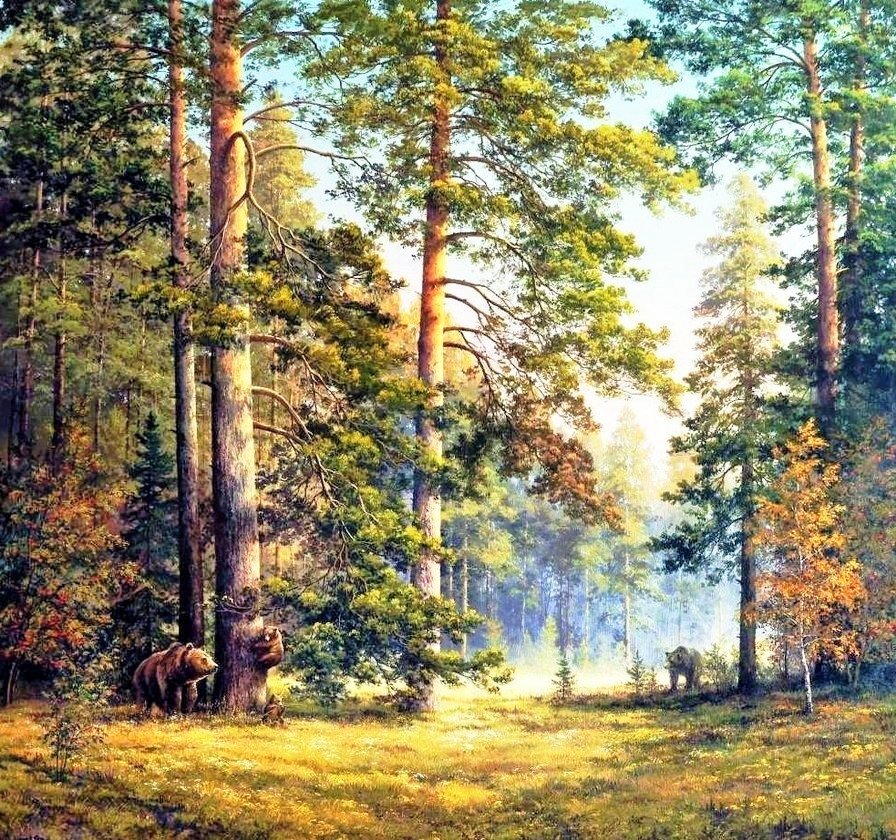 №2704100 - лес, медведи, пейзаж, природа - оригинал