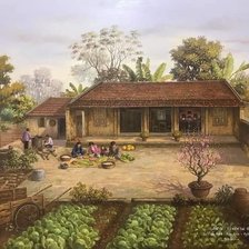 Схема вышивки «Làng quê»