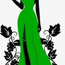 Dama vestido verde