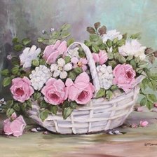 Схема вышивки «Карзина с розами»