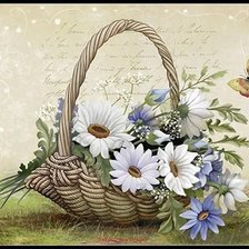 Схема вышивки «Карзина с ромашками»