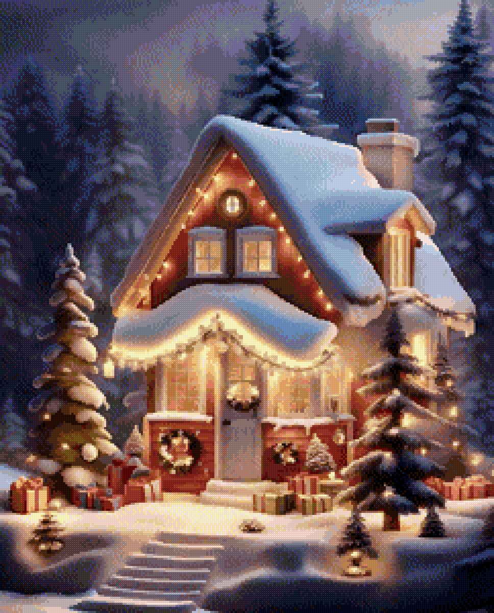 Сказочный домик - чудеса, сказка, зима, домик в лесу, новый год, рождество - предпросмотр