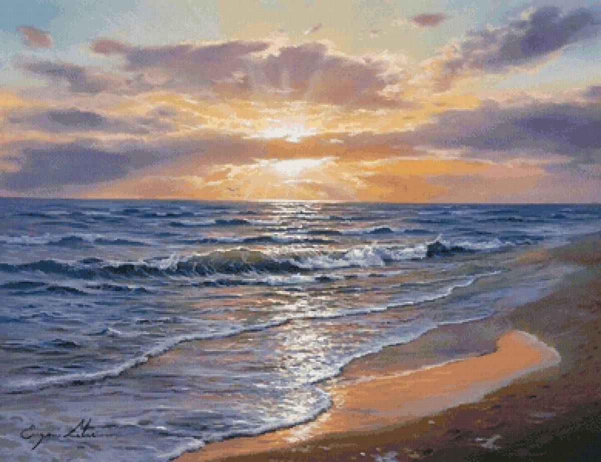 Тихий вечер - море, красота, закат - предпросмотр