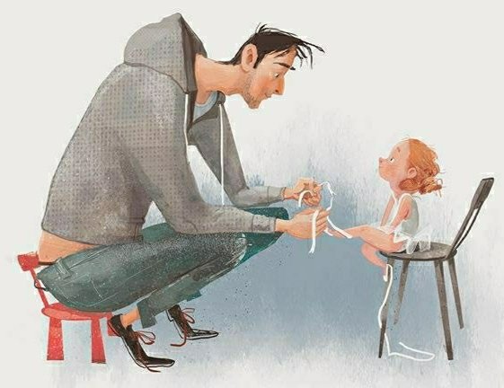 Любимый папа - маленькая дочка, семья, папа - оригинал