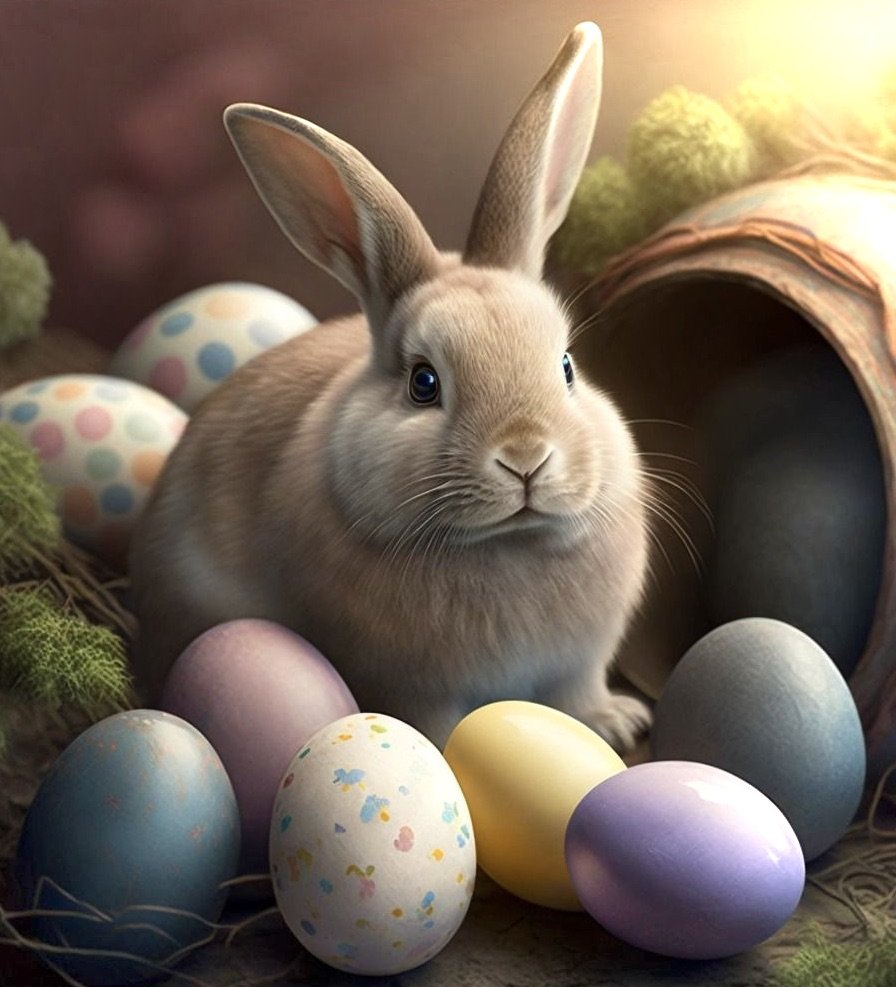 c Рождеством - кролик, яицо - оригинал