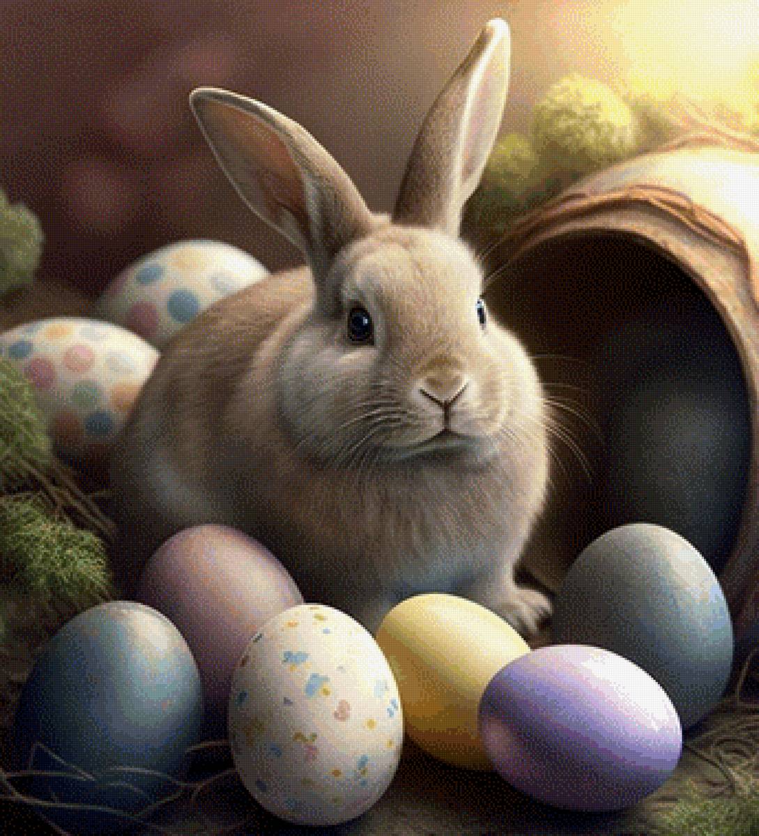 c Рождеством - яицо, кролик - предпросмотр