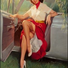 Схема вышивки «ДЕВУШКА ПИН АП»