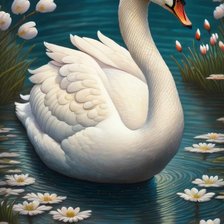 Схема вышивки «Лебедь»