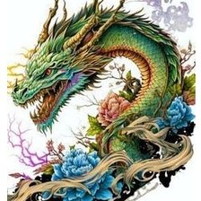 Схема вышивки «Зеленый дракон»