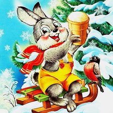 Схема вышивки «Новогодний зайка»