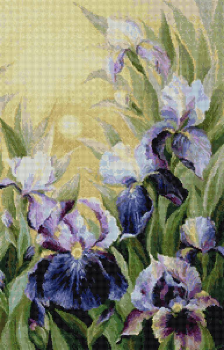 акварельные ирисы - предпросмотр