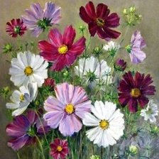 Схема вышивки «подушка цветы»