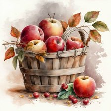 Схема вышивки «Карзина с яблоками»