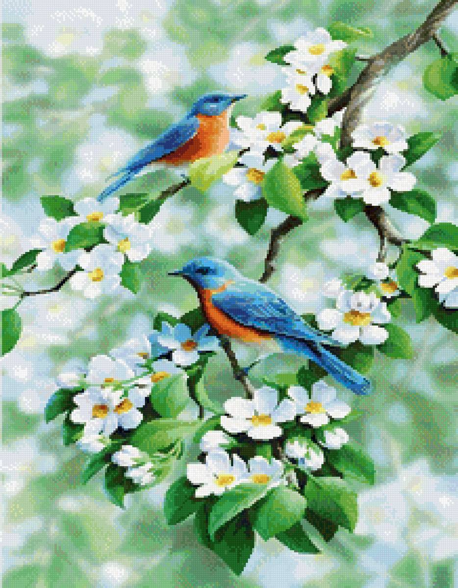 №2710543 - дерево, цветы, птицы - предпросмотр