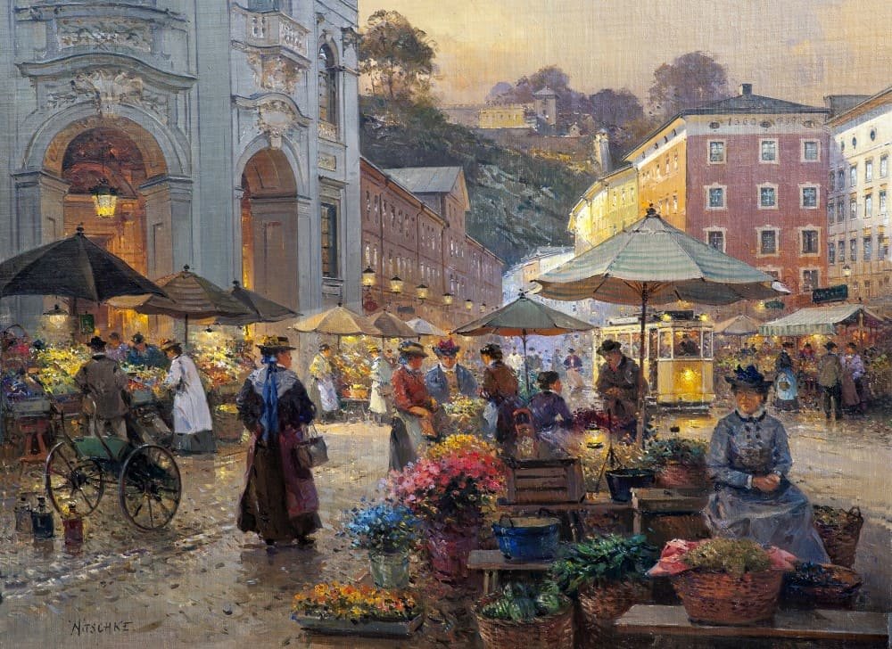 Цветочный рынок - улица, город, люди, цветы, рынок - оригинал