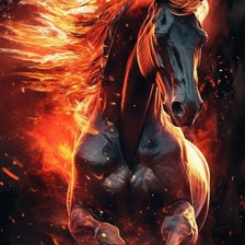 Схема вышивки «Конь как огонь!!»