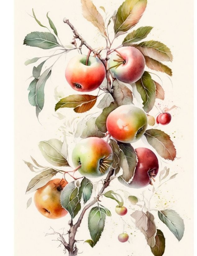 ветка с яблоками - яблоки - оригинал