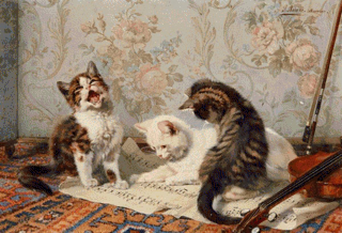 Trei pisici pe o partitura, J. Adam - natura - предпросмотр