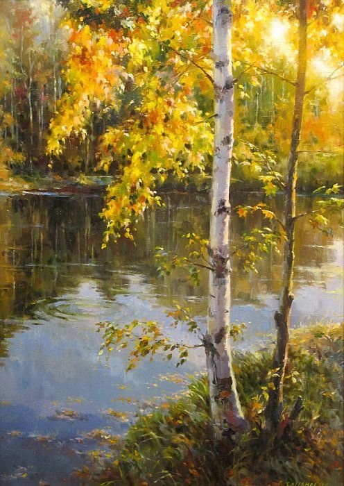Осень - живопись, пейзаж, осень - оригинал