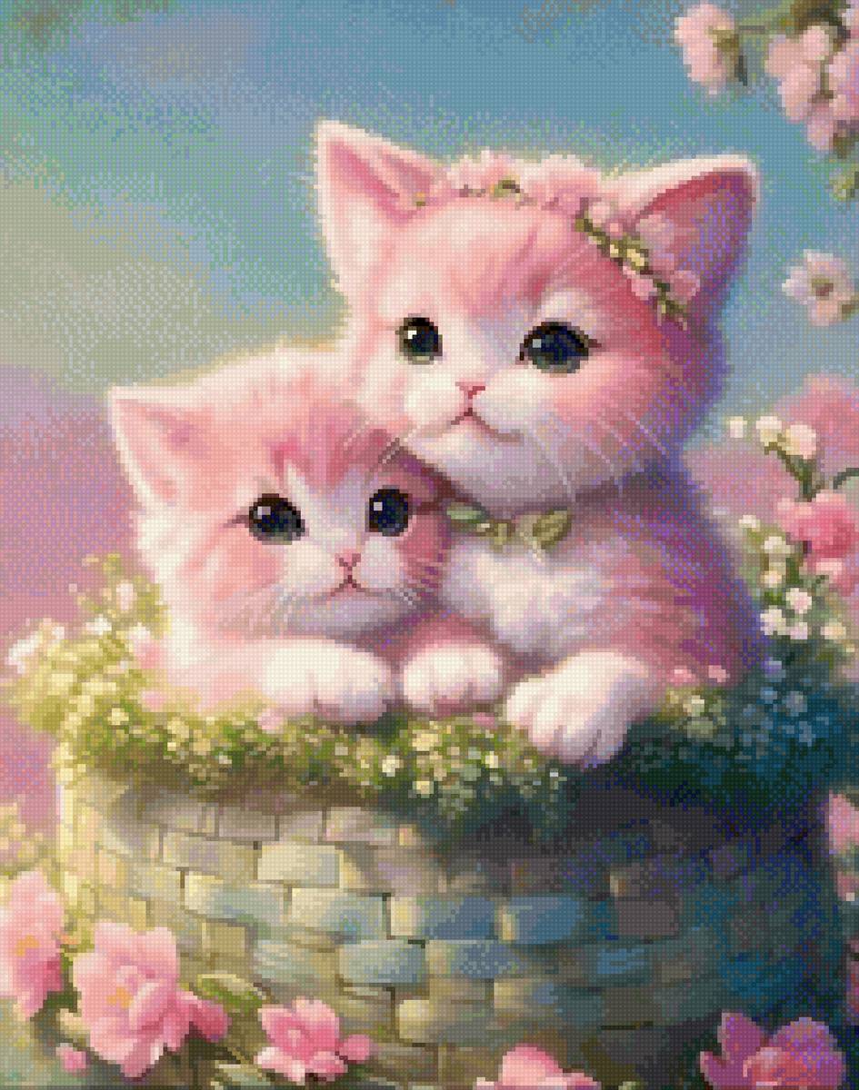 2 розовых котенка - котята - предпросмотр