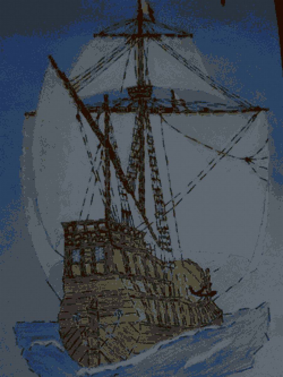 Бриг - паруса, море, бриг - предпросмотр