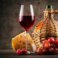 Схема вышивки «Натюрморт сыр,вино,виноград»