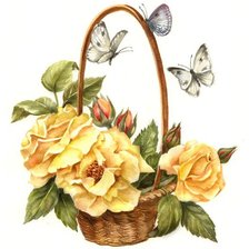 Схема вышивки «Карзина с розами»