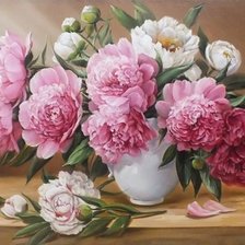 Схема вышивки «пионы»