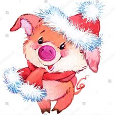 Схема вышивки «Н.г. свинка»