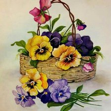 Схема вышивки «Карзина с цветами»