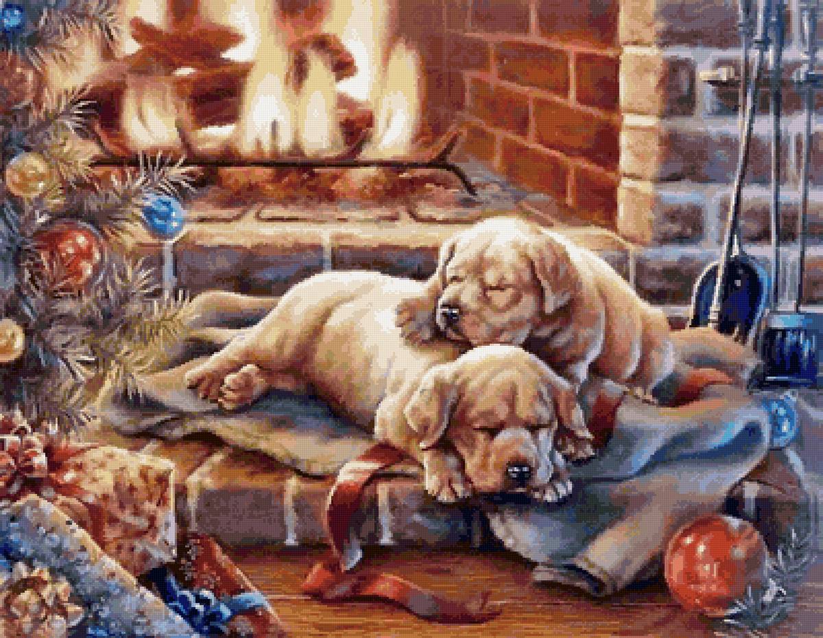 №2717894 - собаки, камин - предпросмотр