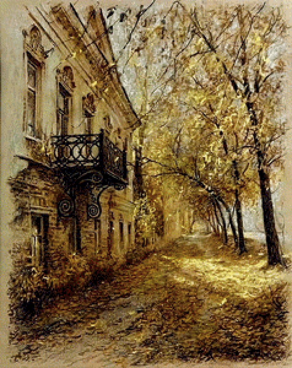 Осень - золотая осень, осень, осенний город, листва - предпросмотр