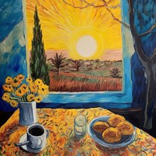Схема вышивки «Утро с подсолнухами. По Ван Гогу.»