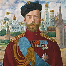 Схема вышивки «Император Николай II. По Б. Кустодиеву»