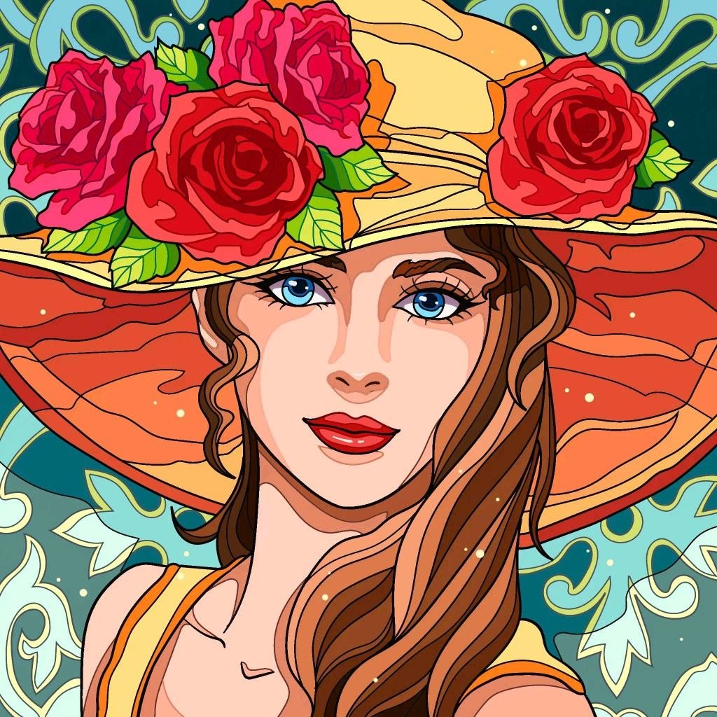 Дама в шляпе - женщина, дама, девушка - оригинал